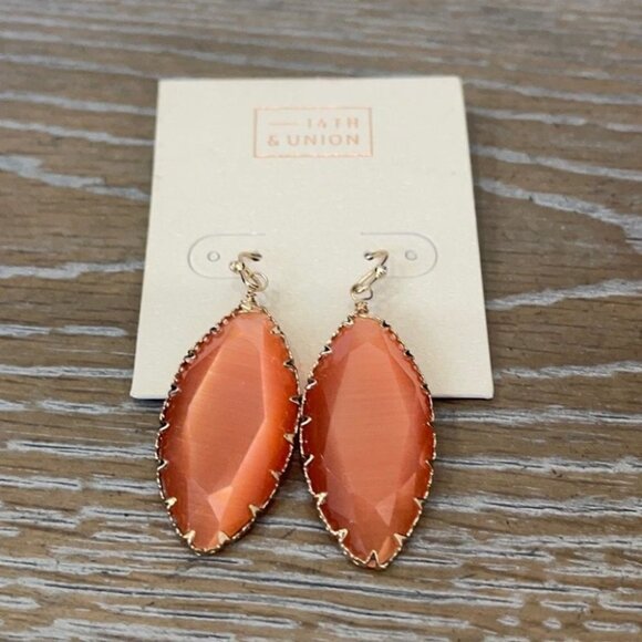NWT 14th & Union Wire Wrapped Stone Earrings - Picture 1 of 3